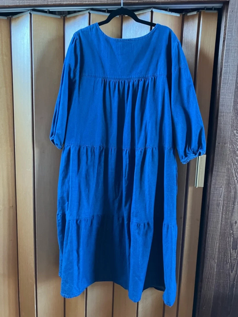 Vermont Country Store (Size 2X) Denim Chambray Midi Tiered Dress Cottagecore - Picture 3 of 5